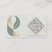 Luxury Sage & Gold Marble Realtor Photo QR Design Visitenkarte (Rückseite)