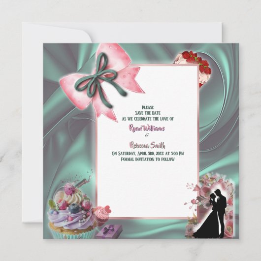 Luxury Satin Bow Save the Date Announcement (Vorderseite)
