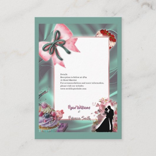 Luxury Satin Bow Wedding Enclosure Card Begleitkarte (Vorderseite)