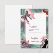 Luxury Satin Bow Wedding RSVP Card Karte (Vorne/Hinten)