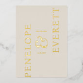 Luxury Save the Date | Modern Vertical Name Folieneinladung (Vorderseite)