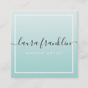 LUXURY SCRIPT Name elegante ombre blasser Pfefferm Quadratische Visitenkarte