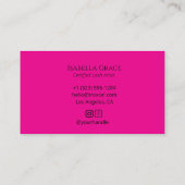 Luxury Script Pink Lash Artist Visitenkarte (Rückseite)