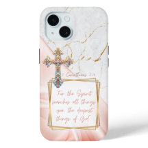 Luxury Scripture Pink Satin Gold Marble Cross