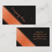 Luxury shimmering orange structured black design visitenkarte (Vorne/Hinten)