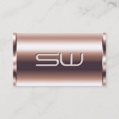 Luxury Shimmery Rose Gold Optics Imitate 3D-Initia Visitenkarte (Vorderseite)