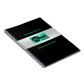 Luxury Shiny Turquoise & Black Key Real Estate  Notizblock (Rechte Seite)