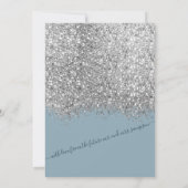 Luxury Silver Blue Glitzer Confetti Verlobung Einladung (Rückseite)