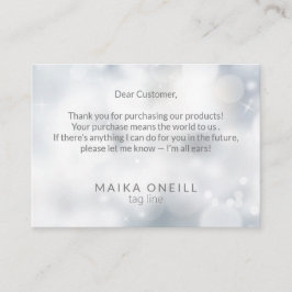 Luxury Silver Bokeh danke Ihnen für Ihren Kauf Visitenkarte