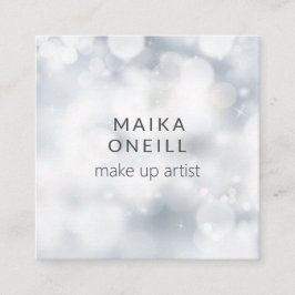 Luxury Silver Bokeh Glitzer Social Media Quadratische Visitenkarte