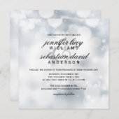 Luxury Silver Bokeh Light Chic Wedding Einladung (Vorne/Hinten)
