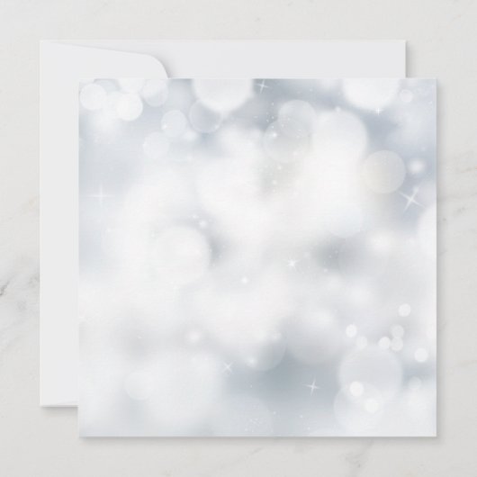 Luxury Silver Bokeh Light Chic Wedding Einladung (Rückseite)