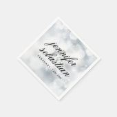 Luxury Silver bokeh WEDDING MONOGRAM Serviette (Ecke)