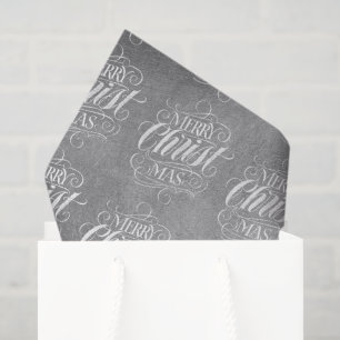 Luxury Silver Frohe Weihnachten Religiöse Schrift Seidenpapier