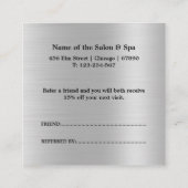 Luxury Silver Glitzer Salon Rabattkarte (Rückseite)