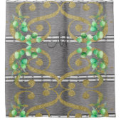Luxury Silver Gold Glitzer Monogram Duschvorhang (Vorderseite)