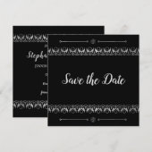 Luxury Silver Save the Date Einladung (Vorne/Hinten)