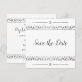 Luxury Silver Save the Date Einladung (Vorne/Hinten)