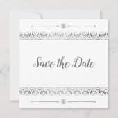 Luxury Silver Save the Date Einladung (Vorderseite)