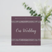 Luxury Silver Wedding Einladung (Stehend Vorderseite)
