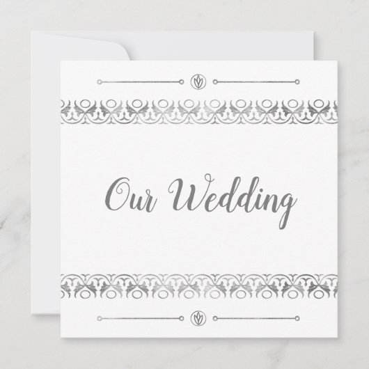Luxury Silver Wedding Einladung (Vorderseite)