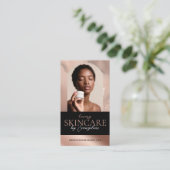 Luxury Skincare Esthetician Arch Photo Black Pink Visitenkarte (Stehend Vorderseite)