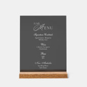 Luxury Smoked Acrylic Bar Menu Sign Acrylschild (Vorderseite)