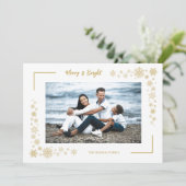 Luxury Snowflakes Minimalist Photo Family Frame (Stehend Vorderseite)