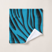 Luxury Soft Blue 3D Zebra Wave Bath Handtuch Set (Waschlappen)
