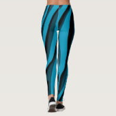 Luxury Soft Blue 3D Zebra Wave Leggings (Rückseite)