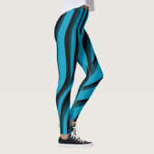 Luxury Soft Blue 3D Zebra Wave Leggings (Rechts)