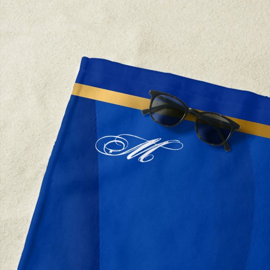 Luxury Soft Blue Gold Wave individualisieren Strandtuch (Beispiel)