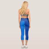 Luxury Soft Blue Wave Capri Leggings (Rückseite)