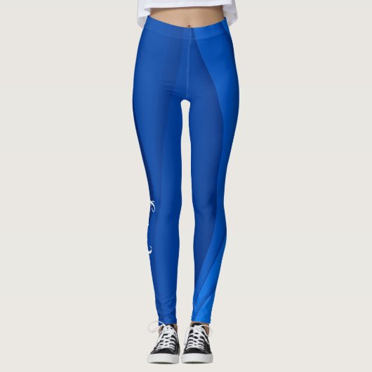 Luxury Soft Blue Wave Leggings (Vorderseite)
