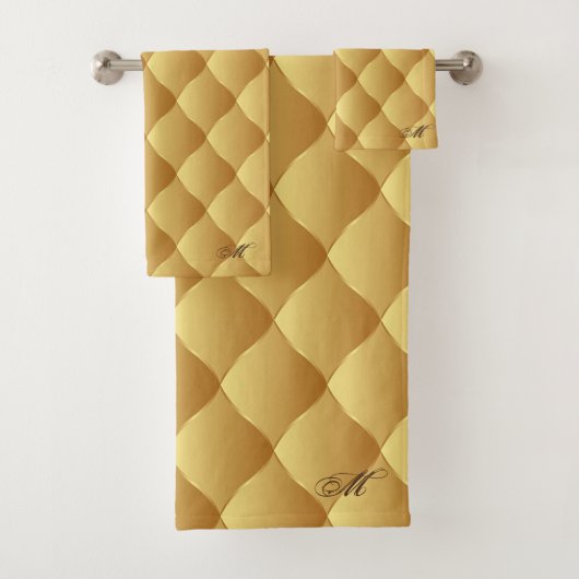 Luxury Soft Gold Mit Monogramm Customizing Badhandtuch Set (Insitu)