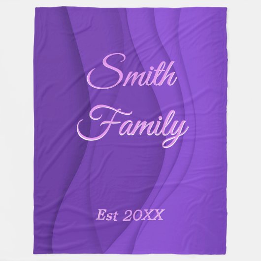 Luxury Soft Lila Wave Customize Fleecedecke (Vorderseite)