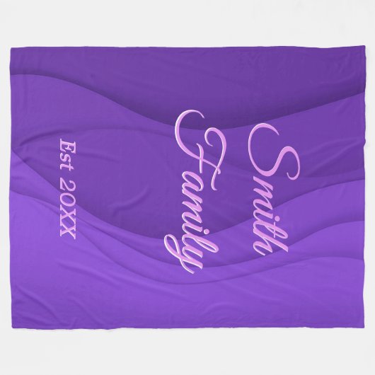 Luxury Soft Lila Wave Customize Fleecedecke (Vorderseite (Horizontal))