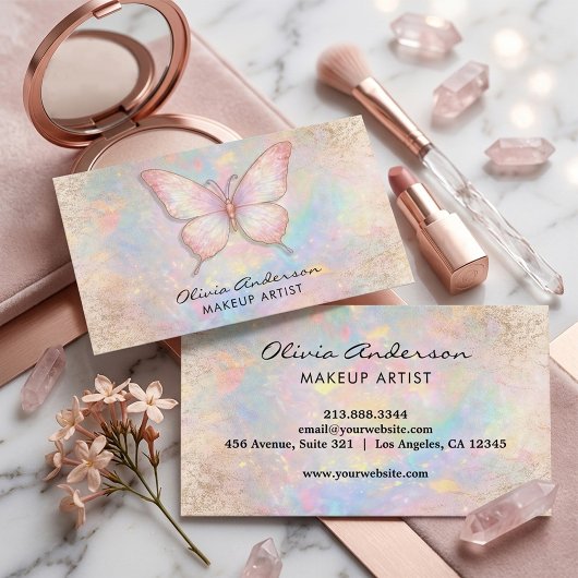 Luxury Soft Opal logo Butterfly Chic               Visitenkarte