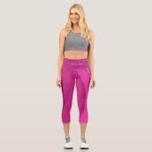 Luxury Soft Pink Wave Capri Leggings (Vorderseite)