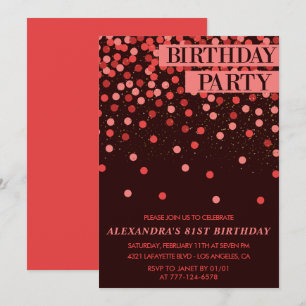 Luxury Sparkle Glitzer Confetti 81. Geburtstag Einladung