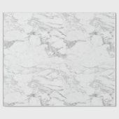 Luxury Sparkle Silver Foil Marmor Geschenkpapier (Flach)