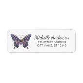 Luxury Sparkling Glitter Butterfly Return Address  (Vorne)