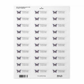 Luxury Sparkling Glitter Butterfly Return Address  (Vorne)
