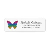 Luxury Sparkling Glitter Butterfly Return Address  (Vorne)