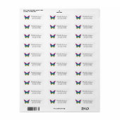Luxury Sparkling Glitter Butterfly Return Address  (Vorne)