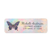 Luxury Sparkling Glitter Butterfly Return Address  (Vorne)