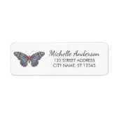 Luxury Sparkling Glitter Butterfly Return Address  (Vorne)