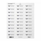 Luxury Sparkling Glitter Butterfly Return Address  (Vorne)