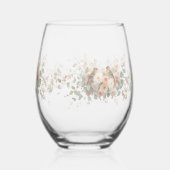 Luxury Spring Wildflower bird Rose Garden Seamless Weinglas Ohne Stiel (Rückseite)