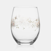 Luxury Spring Wildflower bird Rose Garden Seamless Weinglas Ohne Stiel (Rechts)